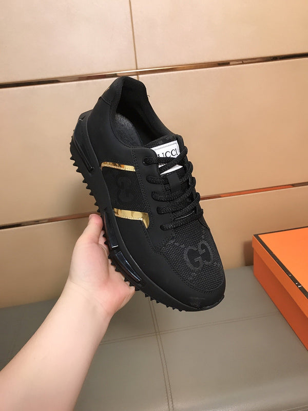 GG Men's Sneaker Black Cowhide 735852
