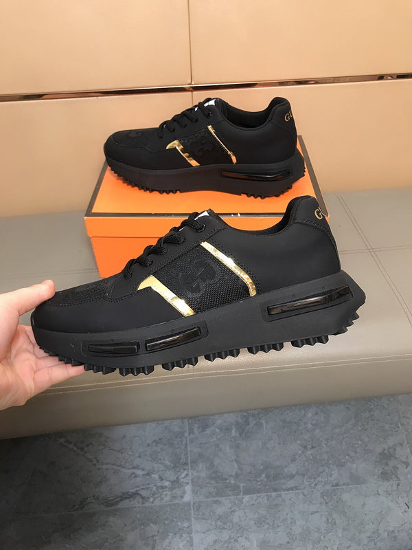 GG Men's Sneaker Black Cowhide 735852