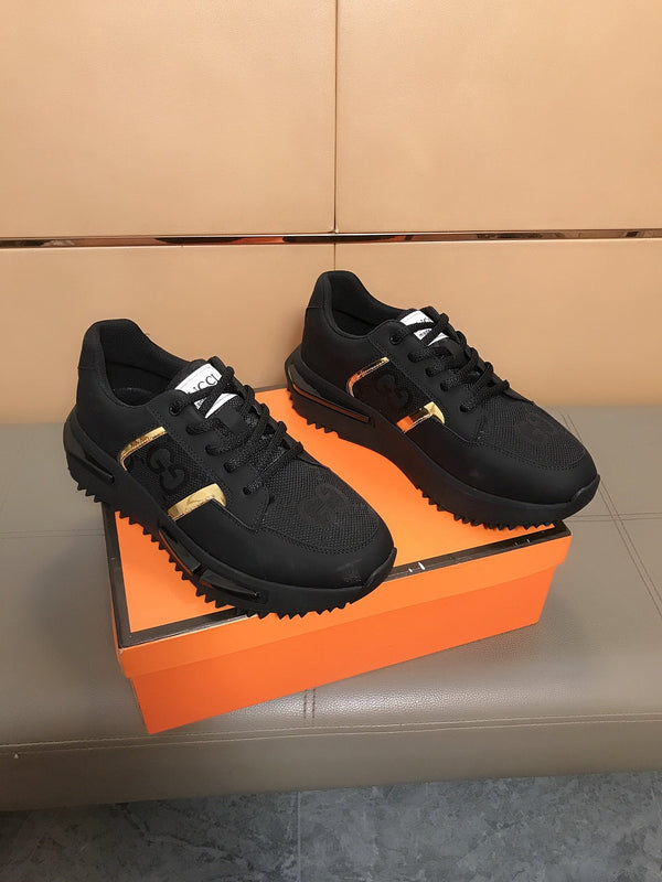 GG Men's Sneaker Black Cowhide 735852