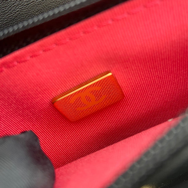 CC 19 Woc 19cm Pelle di vitello nera Hardware dorato