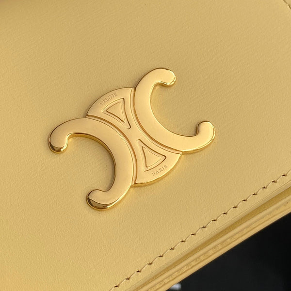 TRIOMPHE 622 Compact Wallet Yellow Leather