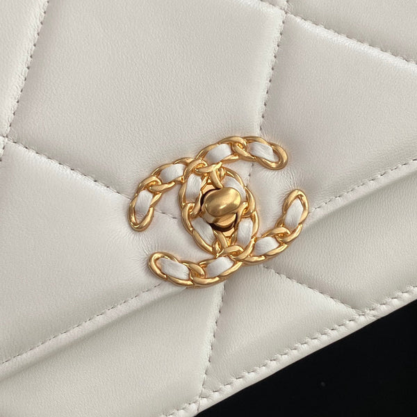 CC 19 Woc 19cm Pelle di vitello bianca Hardware dorato