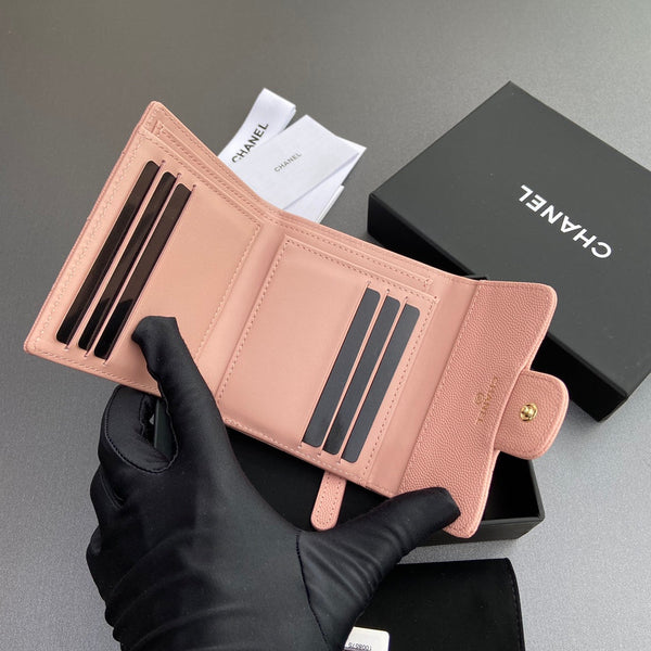 CC 82288 Classic Flap Wallet Light Pink Caviar GHW 229888