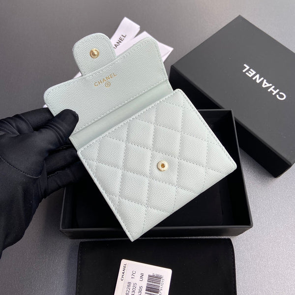 CC 82288 Classic Flap Wallet Light Blue Caviar GHW 229892