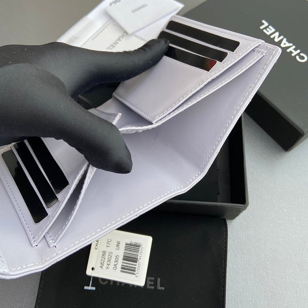 CC 82288 Classic Flap Wallet White Caviar GHW 229894