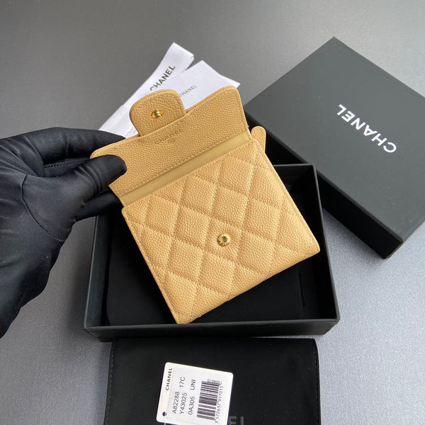 CC 82288 Classic Flap Wallet Beige Caviar GHW 229900