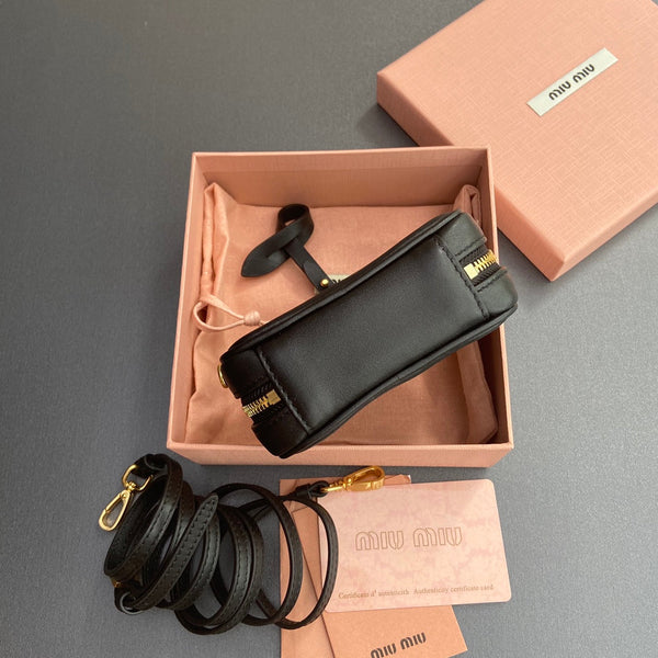 Miu 11 Black Beau Leather Micro Bag 240359