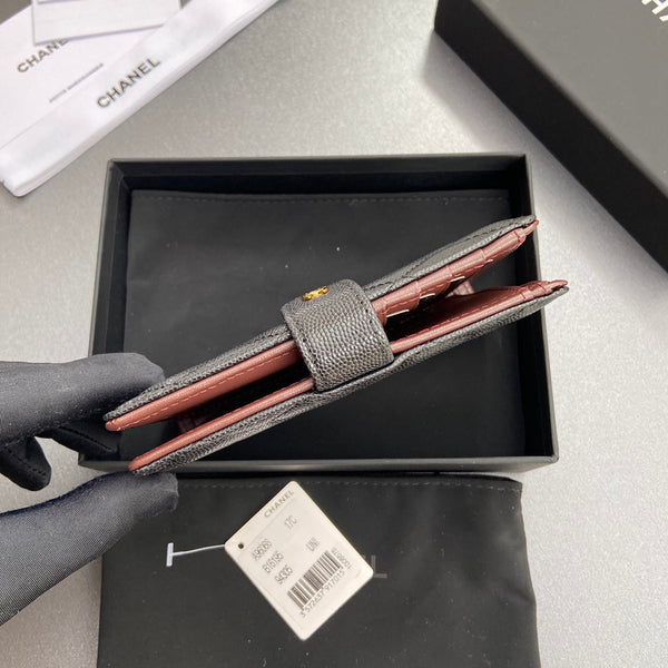 CC 96066 Compact Wallet Black Caviar GHW 234613