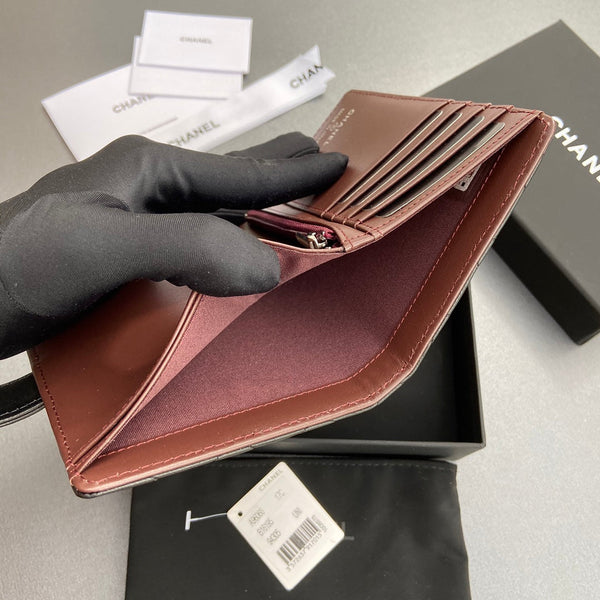 CC 96066 Compact Wallet Black Sheepskin Sliver Steel 234607