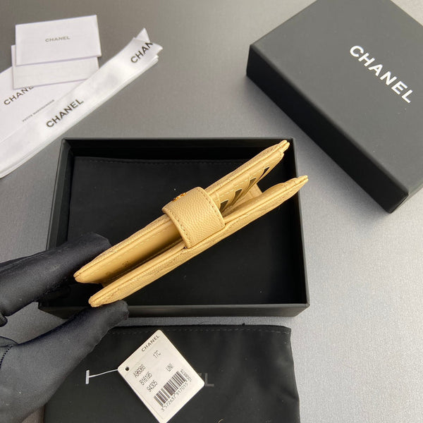 CC 96066 Compact Wallet Yellow Caviar GHW 234615