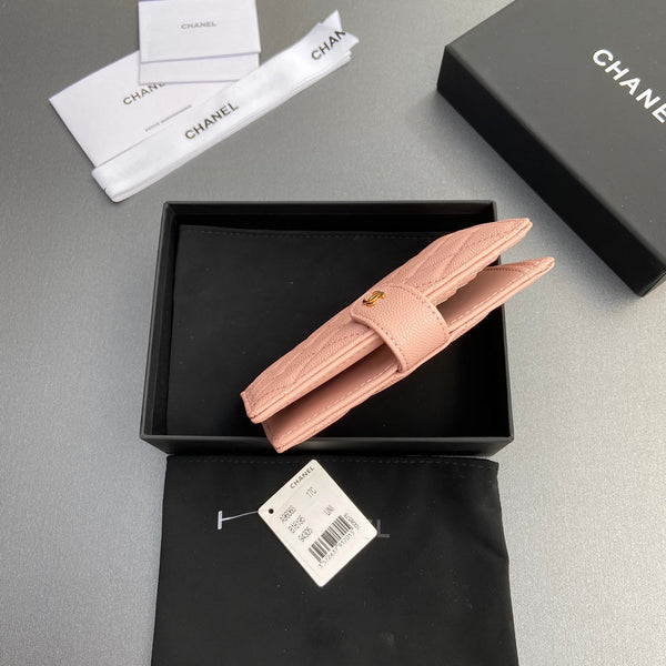 CC 96066 Compact Wallet Pink Caviar GHW 234617