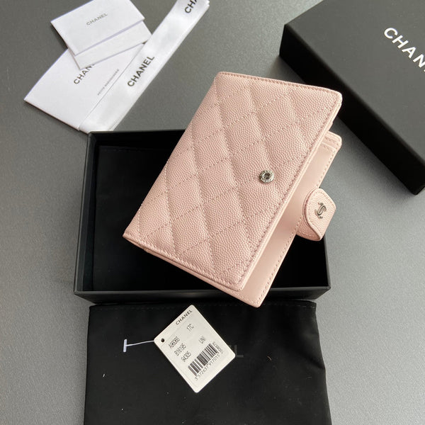 CC 96066 Compact Wallet Light Pink Caviar Sliver Steel 234619