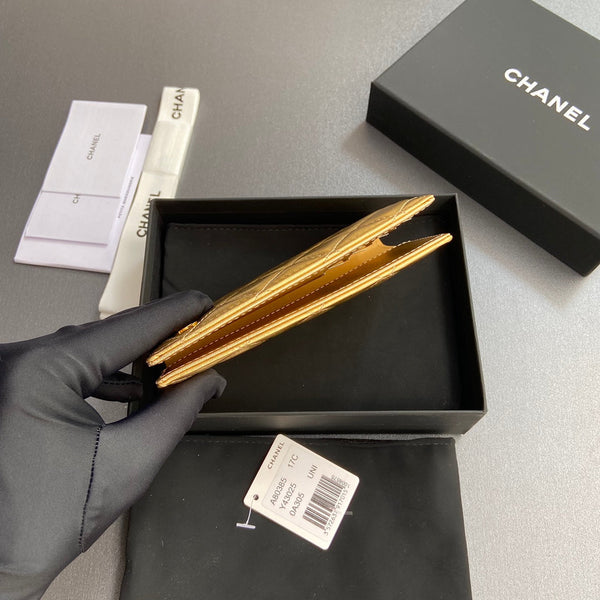 CC Passport Holder Gold Sheepskin 234703