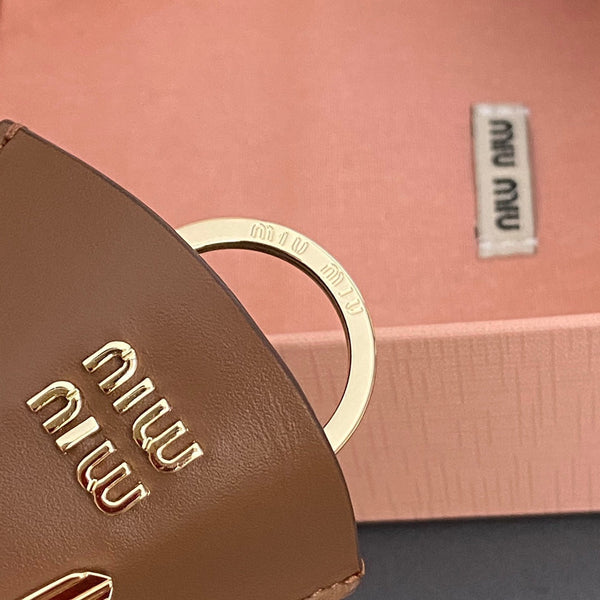 Leather Bag Charm With Key Brown Calfskin 240333