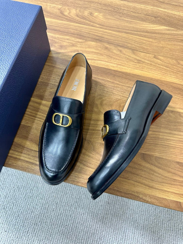 Mocassino CD Timeless in pelle bovina nera e oro 638619