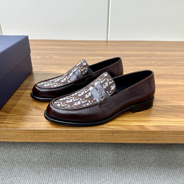 CD Timeless Loafer Brown Technical Fabric Cowhide 638621