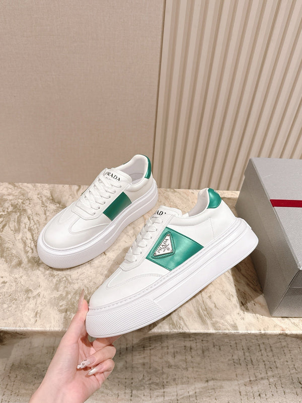 PRA 25s Casual Sneakers White Green Cowhide 449694