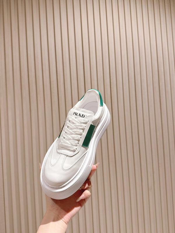 PRA 25s Casual Sneakers White Green Cowhide 449694