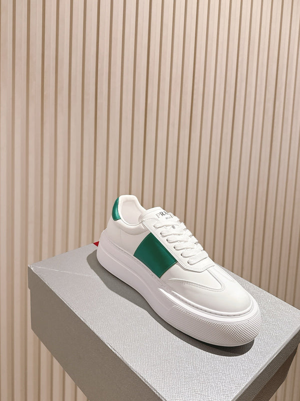 PRA 25s Casual Sneakers White Green Cowhide 449694