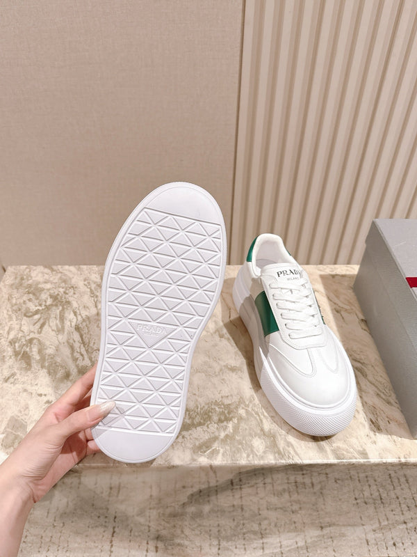 PRA 25s Casual Sneakers White Green Cowhide 449694
