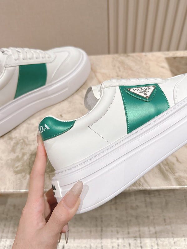 PRA 25s Casual Sneakers White Green Cowhide 449694