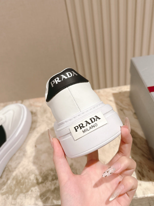 PRA 25s Casual Sneakers White Black Cowhide 449695