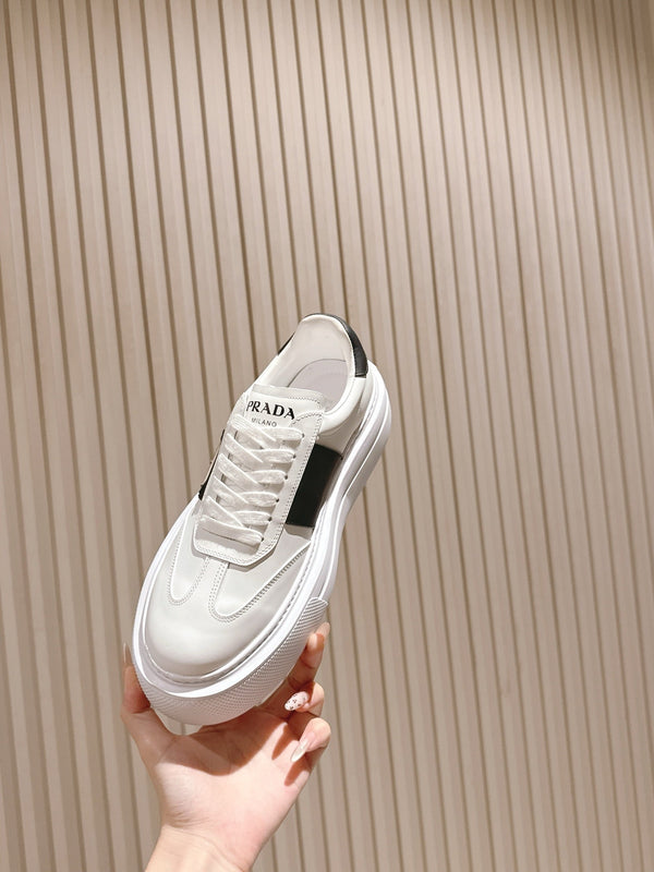 PRA 25s Casual Sneakers White Black Cowhide 449695