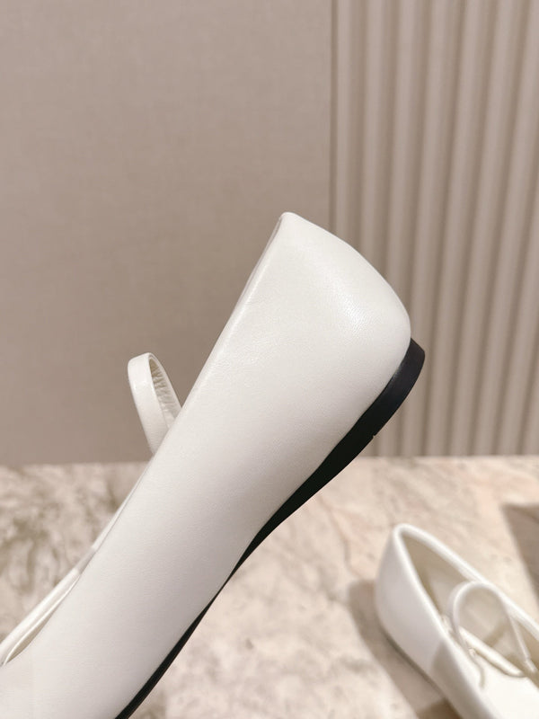 PRA 25s Ballet Flats White Cowhide 449716