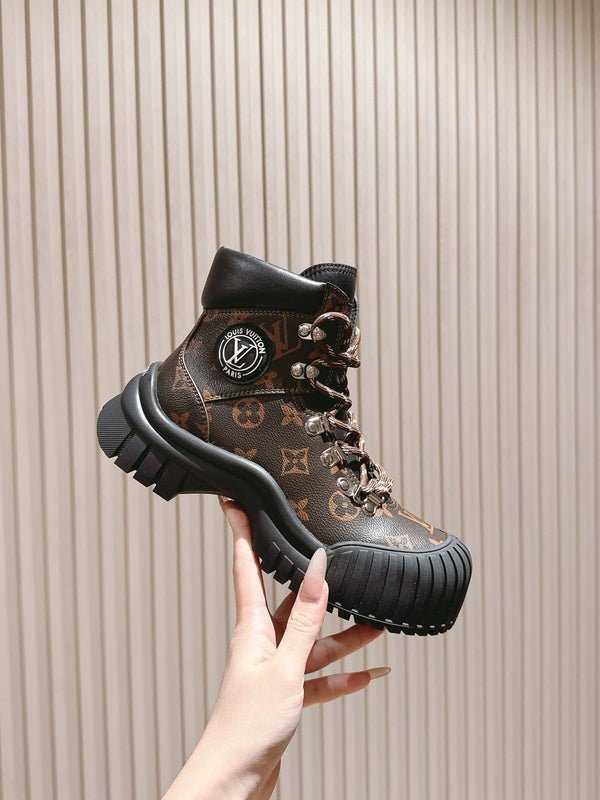 LV Ruby Ranger Ankle Boot 50mm Brown Monogram Canvas 450337