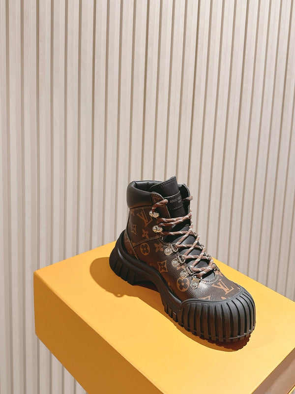 LV Ruby Ranger Ankle Boot 50mm Brown Monogram Canvas 450337