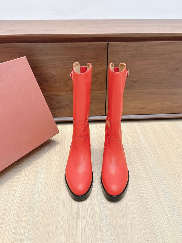 LP Lupo Mid-Calf Boot 20mm Red Cowhide Sheepskin 447740