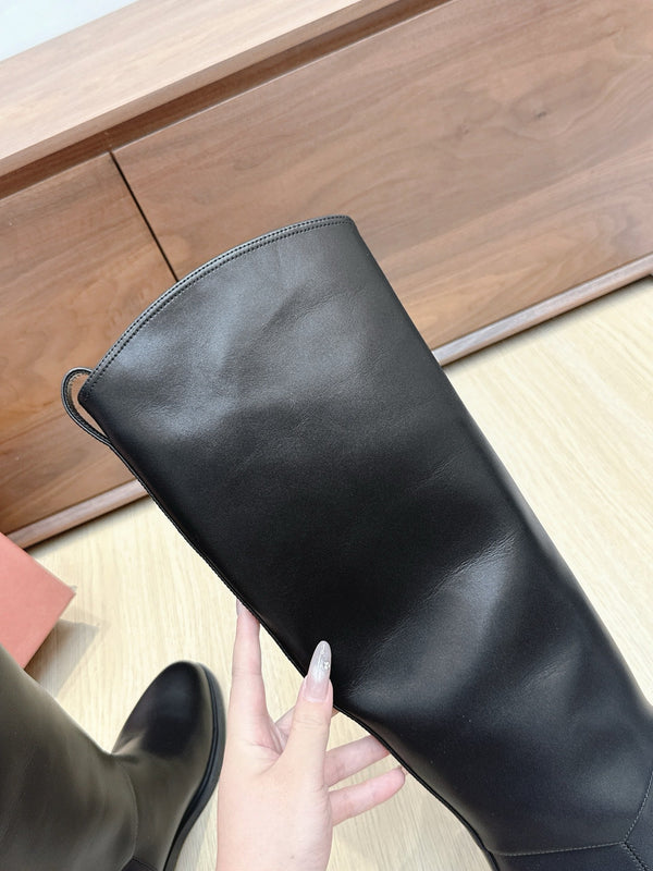 LP Long Boots 20mm Black Cowhide Sheepskin 447748