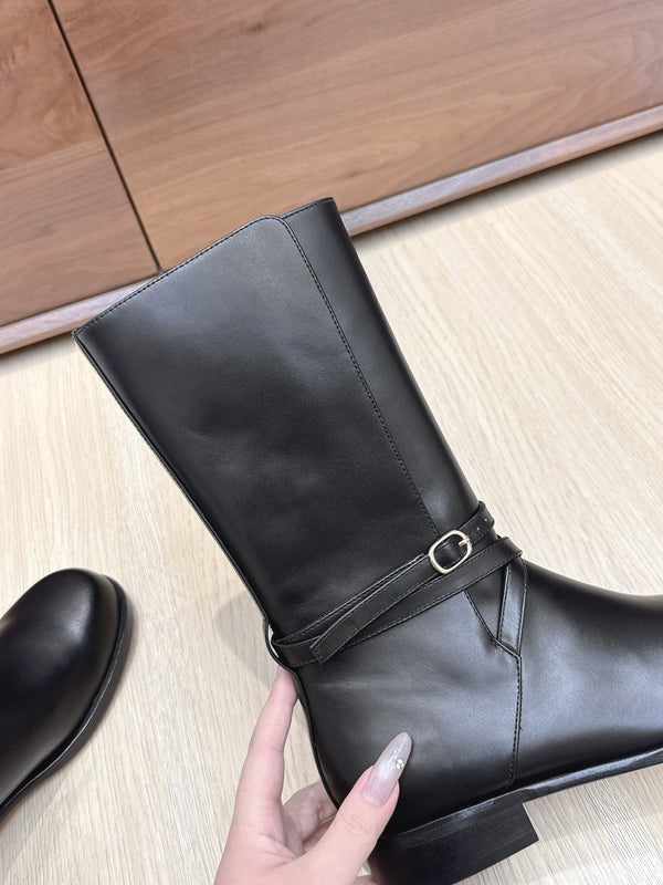 The Row 25ss Jodhpur Boots 20mm Black Cowhide 445427