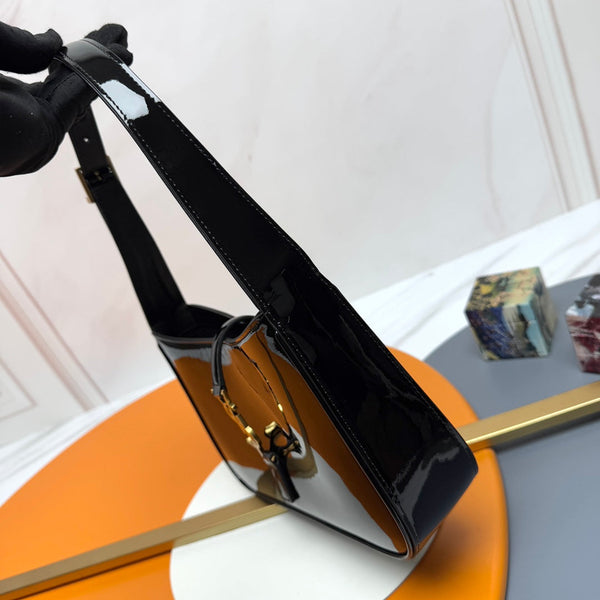 YSL 5A7 Bag 24cm Black Patent Leather 285564