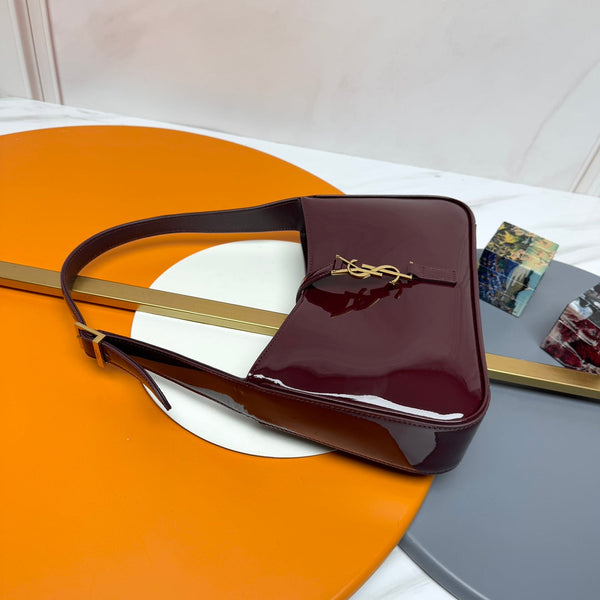 YSL 5A7 Bag 24cm Burgundy Patent Leather 285567