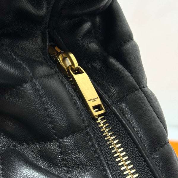 Sac bandoulière Icarino grand modèle YSL en cuir matelassé noir 286001