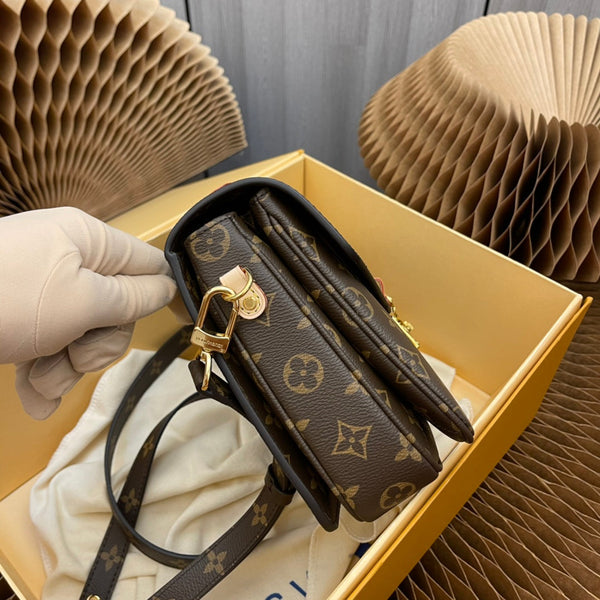 pochette metis 25 tela monogramma marrone