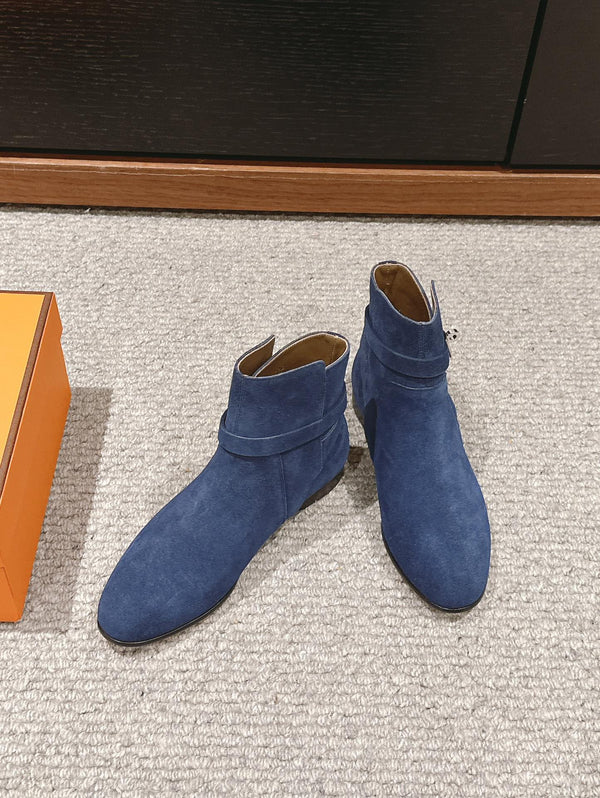 neo ankle boot dark blue suede calfskin