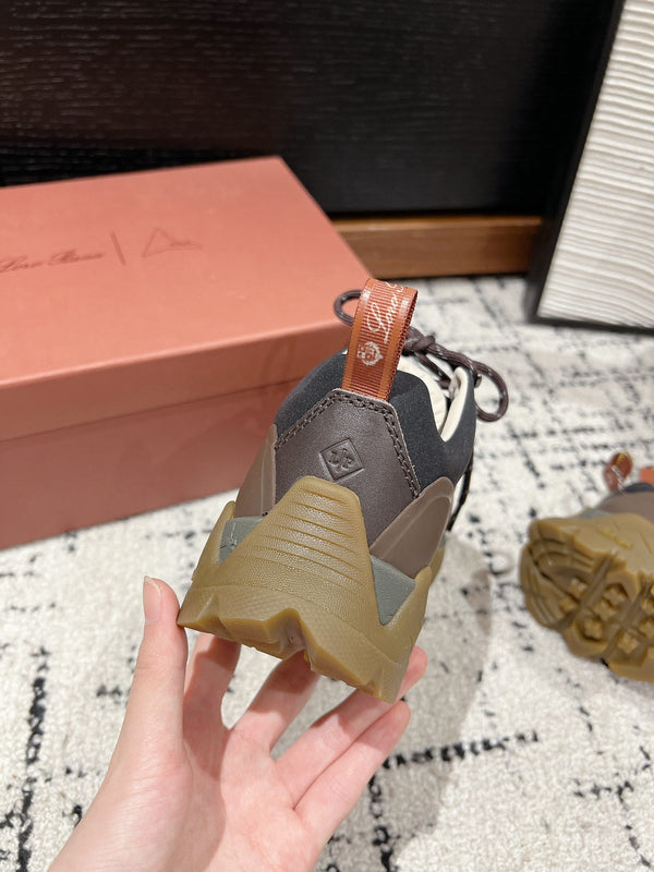 LP Katharina Sneaker In Black Mix Earth Brown Denim Fabric 997603