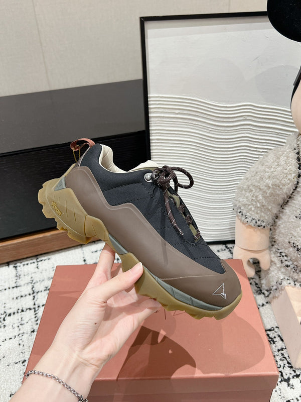 LP Katharina Sneaker In Black Mix Earth Brown Denim Fabric 997603