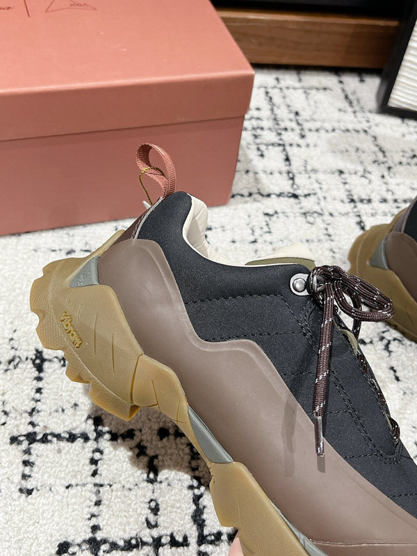 LP Katharina Sneaker In Black Mix Earth Brown Denim Fabric 997603