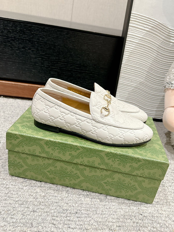 Horsebit Jordaan Loafer White GG Leather