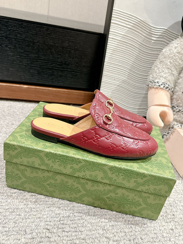 Horsebit Mule Red GG Leather