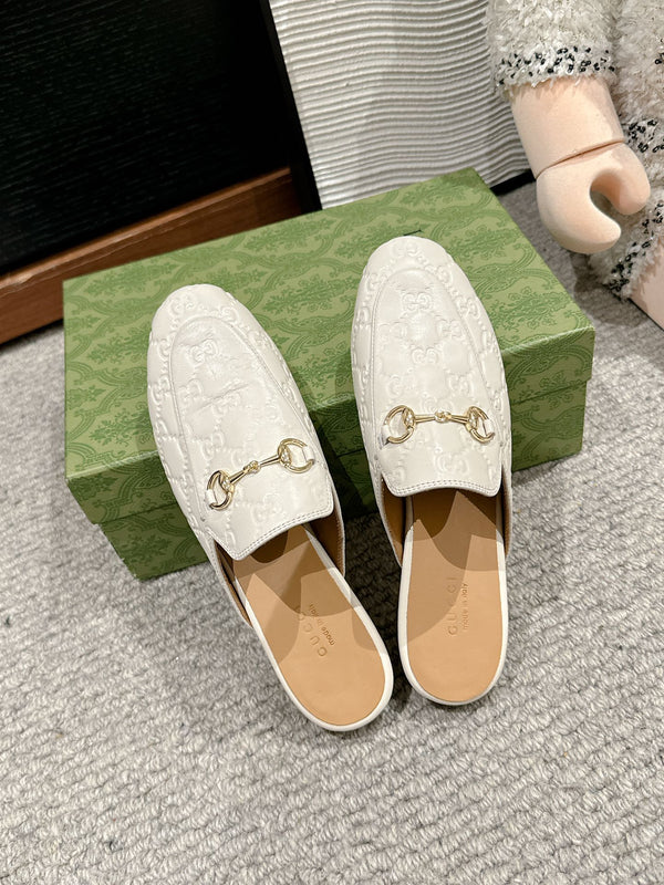 Horsebit Mule Cream GG Leather
