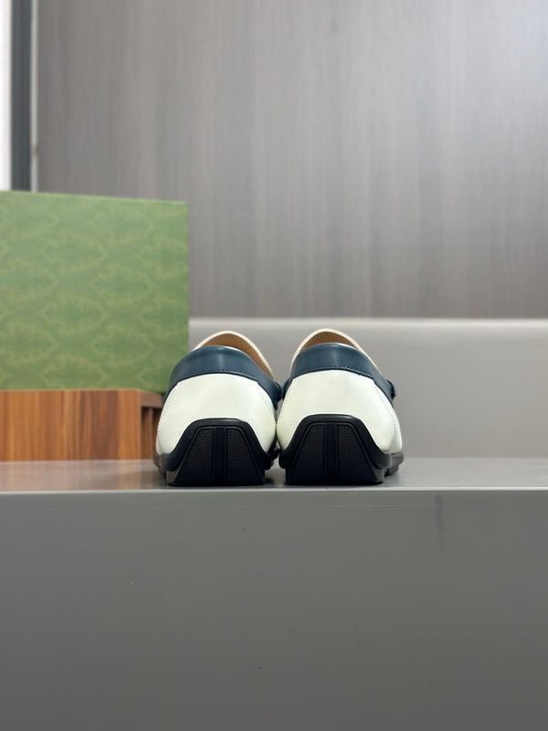 GG Men's Loafer White Cowhide 573507