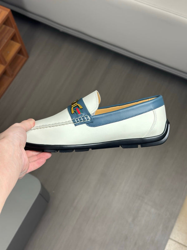 GG Men's Loafer White Cowhide 573507