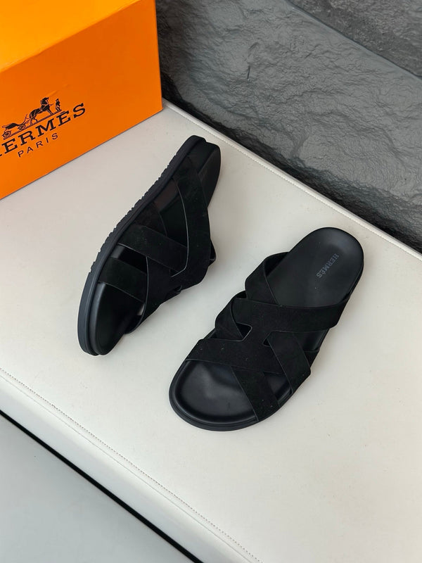 Sandali da uomo HM Kazimir in pelle scamosciata nera 663020