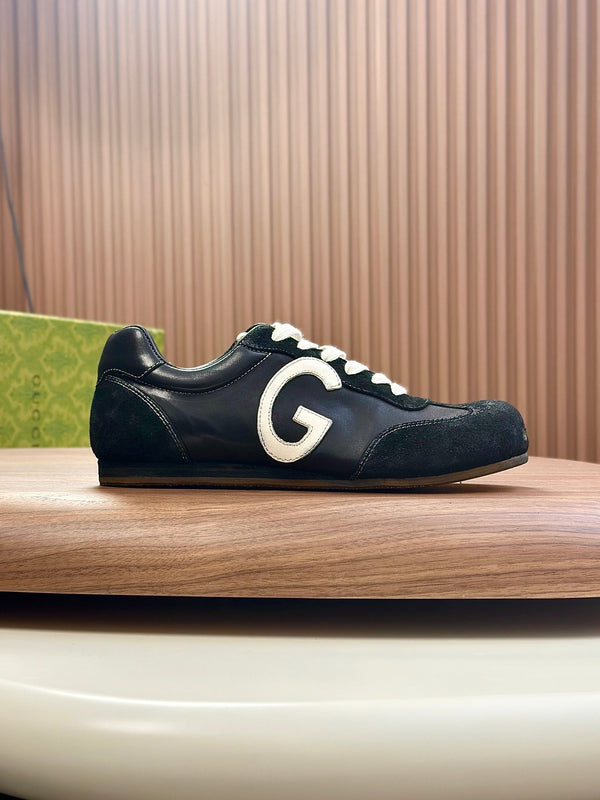 GG Men's 25 Sneaker Black Suede Cowhide 723955