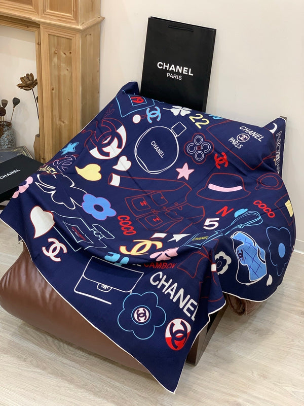 CC 25 Scarf 135CM Blue Colorful Cashmere 293208