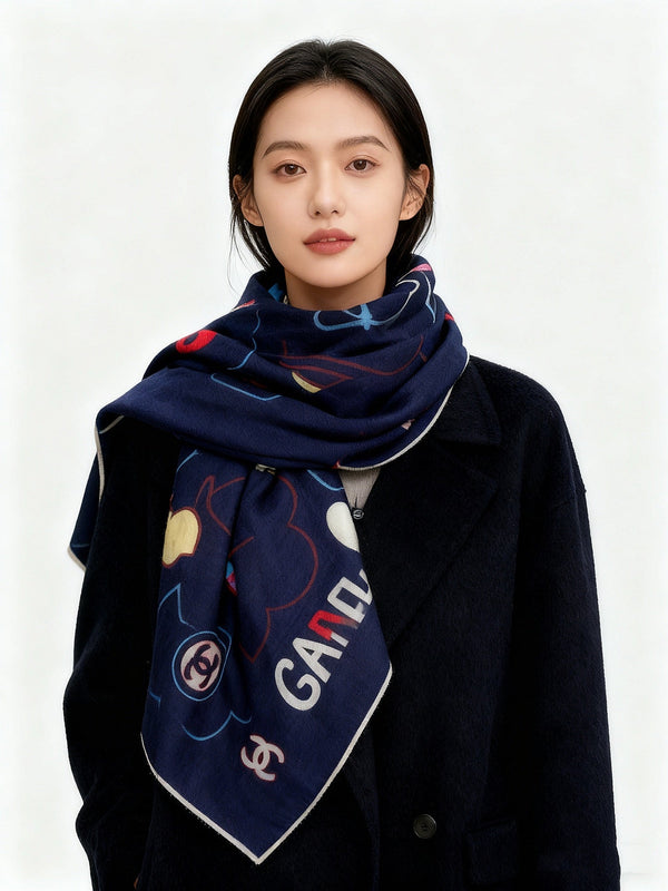CC 25 Scarf 135CM Blue Colorful Cashmere 293208